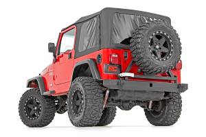 Rough Country Classic Full Width Rear Bumper w/Tire Carrier 4.75 Ton Capacity Incl. D-Rings Black - 10592A