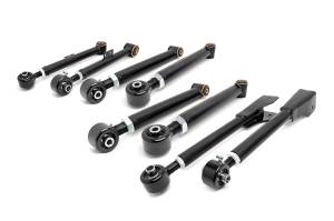 Rough Country X-Flex Control Arm Set Incl. 8 Tubular Adjustable Control Arms w/X-Flex Joints Clevite OEM Style Rubber Bushings Sleeves Grease Fittings - 11470