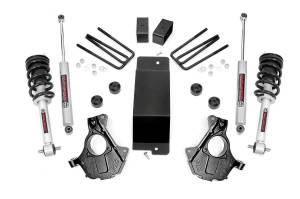 Rough Country Suspension Lift Knuckle Kit w/Shocks 3.5 in. Lift Incl. N2.0 Struts Knuckles Diff Drop Spacer/Skid Plate Blocks U-Bolts Hardware Rear Premium N3 Shocks - 11932