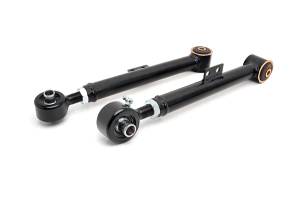 Rough Country X-Flex Control Arm Set Rear Upper Incl. 2 Tubular Adjustable Control Arms w/X-Flex Joints Clevite OEM Style Rubber Bushings Sleeves Grease Fittings - 11990