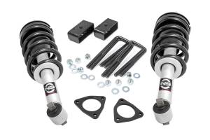 Rough Country Leveling Lift Kit 2.5 in. 2 in. Lower Strut Extensions Set Of Strut Spacers 2 in. Rear Blocks Cast Steel and Cast Aluminum - 1319