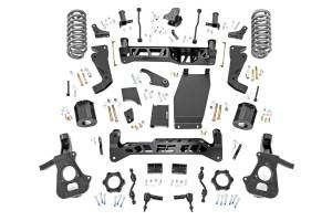 Rough Country Suspension Lift Kit 6 in. Lift Incl. Knuckles Crossmember Strut Spacer Diff. Drop Brkt. Swaybar Link skit Plate Coil Springs Trackbar Brkt. Shock Extensions Hardware - 16230