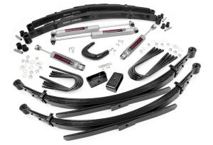 Rough Country Suspension Lift Kit w/Shocks 6 in. Lift Incl. Leaf Springs Steering Arm Brake Line Relocation Brkt U-Bolts Blocks Front and Rear Premium N3 Shocks - 214-88-9230