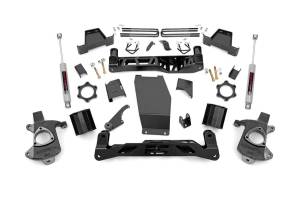 Rough Country Suspension Lift Kit 6 in. Lifted Knuckles Front/Rear High Clearance Cross Members Skid-Plate Fabricated Anti-Wrap Lift Blocks Includes N2.0 Shocks - 22635