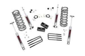 Rough Country Suspension Lift Kit w/Shocks 2 in. Lift Incl. Coil Springs Ball Joint Spacer Blocks U-Bolts Hardware Front and Rear Premium N3 Shocks - 230N3
