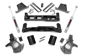 Rough Country Suspension Lift Kit 7.5 in. High Clearance Cross Member Precision Laser Cut Anti-Axle Wrap Rear Blocks Includes Valved N2.0 Series Shock Absorbers - 26330