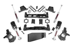 Rough Country Suspension Lift Kit 7.5 in. Lifted Struts Beefy Lower Skid Plate Sway Bar Drop Brackets 6.5 in. Fabricated Anti Wrap Lift Blocks Includes N2.0 Series Shock - 26431