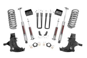 Rough Country Suspension Lift Kit w/Shocks 6 in. Lift Incl. Spindles Lift Blocks Coil Springs U-Bolts Hardware Front and Rear Premium N3 Shocks - 27130