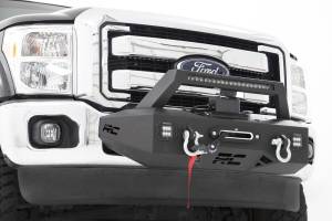 Rough Country Winch Mount System 20 in. Black Series Front Single Row LED Light Bar 2 in. Flush Mount LED Cube 1/4 in. Thick Steel Winch Mount - 51006
