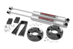 Rough Country Suspension Lift Kit 2 in. Bolt On Strut Spacer Rear Blocks Includes Shock Absorbers - 52230