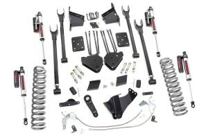 Rough Country Suspension Lift Kit 6 in. Radius Arm Drop Brackets Lifted Coil Springs Ultra Durable Fabricated Anti Wrap Rear Blocks w/4-Link Setup Includes Nitrogen-Charged N2.0 Shocks - 52750