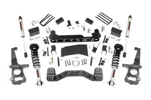 Rough Country Suspension Lift Kit 4 in. Lifted Knuckles/Struts V2 Shocks Driveshaft Brackets 1/4 in. Thick Plate Steel Front/Rear Cross Members Includes Hardware - 55571