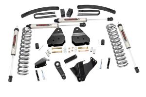 Rough Country Suspension Lift Kit 6 in. w/V2 Series Shocks Lifted Coil Springs Stainless Steel Braided Brake Lines Brackets Extended Sway-Bar Links Bumpstop Spacers Includes Hardware - 59370