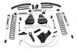 Rough Country Suspension Lift Kit 6 in. w/V2 Series Shocks Lifted Coil Springs Stainless Steel Braided Brake Lines Brackets Extended Sway-Bar Links Bumpstop Spacers Includes Hardware - 59770