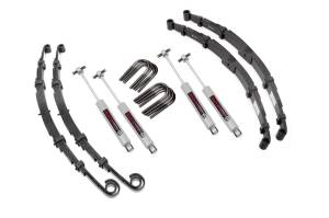 Rough Country Suspension Lift Kit w/Shocks 2.5 in. Lift Incl. Leaf Springs U-Bolts Hardware Front and Rearm Premium N3 Shocks - 60030