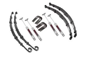 Rough Country Suspension Lift Kit w/Shocks 2.5 in. Lift Incl. Leaf Springs U-Bolts Hardware Front and Rearm Premium N3 Shocks - 60530