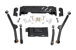 Rough Country X-Flex Long Arm Upgrade Kit For 4-6 in. Lift Incl. Front Control Arms w/X-Flex Joints Long Arm Mounting Crossmember Transfer Case Skid Plate Hardware - 61600U