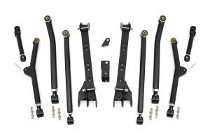 Rough Country X-Flex Long Arm Upgrade Kit For 4-6 in. Lift Incl. Front And Rear Arms w/X-Flex Joints Mounting Brkts. Compressor Brkts. Clevite Bushings Track Bar Brkt - 66300U