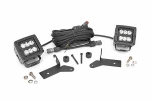 Rough Country LED Lower Windshield Kit 2 in. LED Cube Black Series 100% Bolt-On installation Sold In Pairs Incl. Wiring Harness 3 Year Warranty - 70052