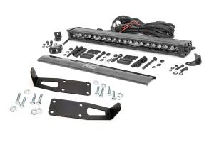 Rough Country LED Light Bar Bumper Mounting Brackets Black 20 in. Single Row w/DRL - 70568BLDRL
