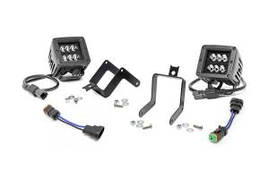 Rough Country Black Series LED Fog Light Kit Incl. Two-2 in. Lights 2880 Lumens 36 Watts Spot Beam IP67 Rating - 70622