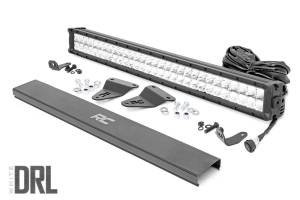 Rough Country Hidden Bumper Chrome Series LED Light Bar Kit 30 in. Dual Row Light Bar [6] 5W High Intensity Cree LEDs 27000 Lumens 180W Cool White DRL Incl. Mounting Brkts. Light Cover - 70788