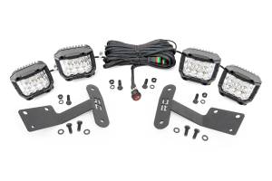 Rough Country LED Lower Windshield Ditch Kit 3 in. IP67 Waterproof Rating Aluminum Osram Wide Angle Series - 70839
