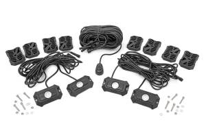 Lights - Multi-Purpose LED - Rough Country - Rough Country LED Rock Light Kit Incl. 4 Rock Lights 21 ft. Wire Flood Beam 3240 Lumens 36 Watts IP67 Rating Incl. Mounting Kit - 70980