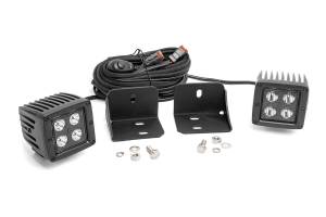 Rough Country LED Kit 2 in. Rear-Facing Lower Dual Row Die Cast Aluminum Housing Premium Wiring Harness w/On/Off Switch 13500 Lumens Of Lighting Power IP67 Waterproof - 71011