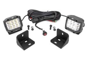 Rough Country LED Kit 3 in. Rear-Facing Lower Dual Row Die Cast Aluminum Housing Premium Wiring Harness w/On/Off Switch 13500 Lumens Of Lighting Power IP67 Waterproof - 71024