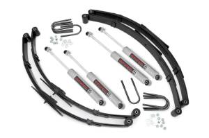 Rough Country Suspension Lift Kit w/Shocks 4 in. Lift Incl. Front and Rear Leaf Springs U-Bolts Hardware Front and Rear Premium N3 Shocks - 73530