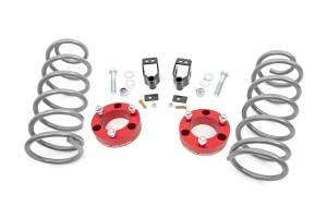 Rough Country Series II Suspension Lift System 3 in. Lift Incl. Front Strut Ext. Rear Shock Relocation Bracket Lifted Coil Springs Hardware Red - 761RED