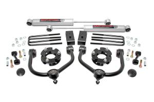 Rough Country Bolt-On Lift Kit w/Shocks 3 in. Lift Incl. Front Upper Control Arms Strut Spacers SwayBar Links Lift Blocks U-Bolts Premium N3 Shocks - 83430