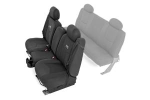 Rough Country Seat Cover Set Incl. Front Seat Cover [2] Headrest Covers Neoprene Black - 91013