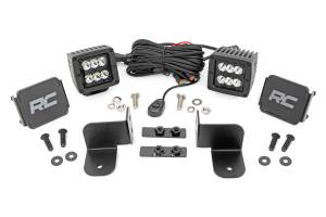 Rough Country Black Series LED Kit 2 in. Spot Rear Facing 13500 Lumens 140 Watts Incl. Wiring Harness Switch Mounting Brackets Hardware - 93082