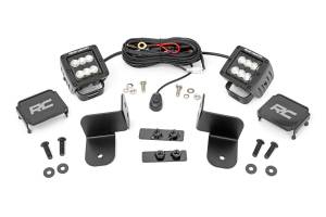 Rough Country Black Series LED Kit 2 in. Flood Rear Facing 13500 Lumens 140 Watts Incl. Wiring Harness Switch Mounting Brackets Hardware - 93083