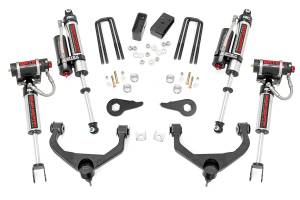 Rough Country Suspension Lift Kit 3.5 in. Tubular Upper Control Arms w/Reinforced Gusset Plate Cleveite Rubber Bushings Forged Torsion Bar Keys Front Rear N3 Nitrogen Charged Shock - 95950