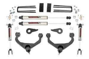 Rough Country Suspension Lift Kit 3.5 in. Front/Rear N3 Shocks Tubular Upper Control Arms Reinforced Gusset Plate Cleveite Rubber Bushing Forged Torsion Bar Key - 95970