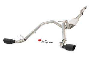 Rough Country Performance Exhaust System Dual Outlet Polished Stainless Steel w/Black Tips - 96007