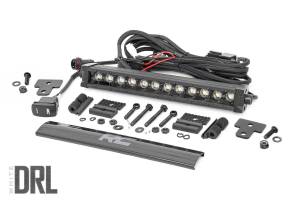 Rough Country LED Bumper Kit 12 in. Front Die Cast Aluminum Housing Premium Wiring Harness w/On/Off Switch 4800 Lumens Of Lighting Power Black Series w/White DRL - 97004