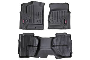Rough Country Heavy Duty Floor Mats Bucket Seats Front And Rear 3 pc. Double Cab - M-21412
