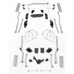 Rubicon Express 3.5 Inch Extreme Duty 4-Link Long Arm Lift Kit With Mono-Tube Shocks JK4R23M