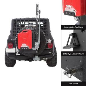 Smittybilt - Smittybilt Intelligent Rack Complete Unit Incl. Main Plate Tire Mount Jack Mount And Gas Can Mount - 2740 - Image 4