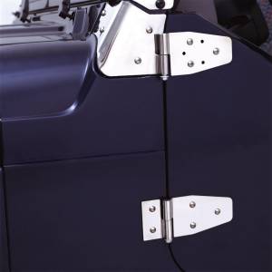 Smittybilt - Smittybilt Door Hinge Fits 1987-2006 w/Half Steel Door 2000-2006w/Full Steel Door Completed Set Of 4 Stainless Steel No Drill Installation Front - 7441 - Image 3