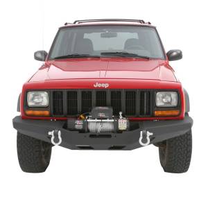 Smittybilt XRC Front Bumper Textured Black Incl. Two Light Tabs[Up to 9 in. Lights] Winch Plate[Up to 10000 lb. Winch] - 76810