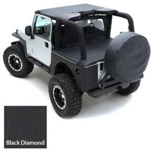 Smittybilt Outback Standard Bikini Top Black Diamond No Drill Installation Requires PN[90104] If Vehicle Does Not Have Windshield Channel - 93335