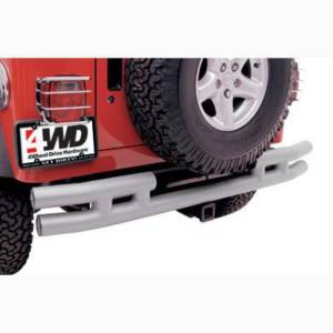 Smittybilt Rear Bumper w/Hitch Black Texture No Drill Installation - JB44-RHT