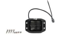 Lights - Auxiliary Lights - DV8 Offroad - DV8 Offroad UNIVERSAL 3 in. CUBE LED LIGHT WITH FLOOD PATTERN AND FLUSH MOUNT PLATE BUILT IN BE3FMW40W