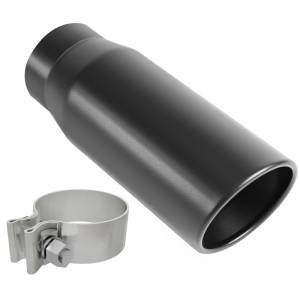 MagnaFlow Exhaust Products - MagnaFlow Tip Black Coated  w/ Clamp Single Wall Round Outlet 4in Diameter 3in Inlet 12in Length - Image 3