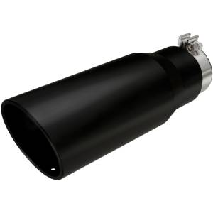 MagnaFlow Exhaust Products - MagnaFlow Tip Stainless Black Coated Single Wall Round Single Outlet 5in Dia 3.5in Inlet 14.5in L - Image 3